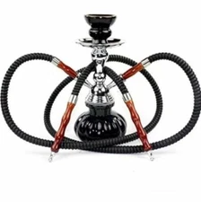 ANATOLIAN Hookah 2 Hose Connection Smoking Nargila Glass Water Pipe Complete Set