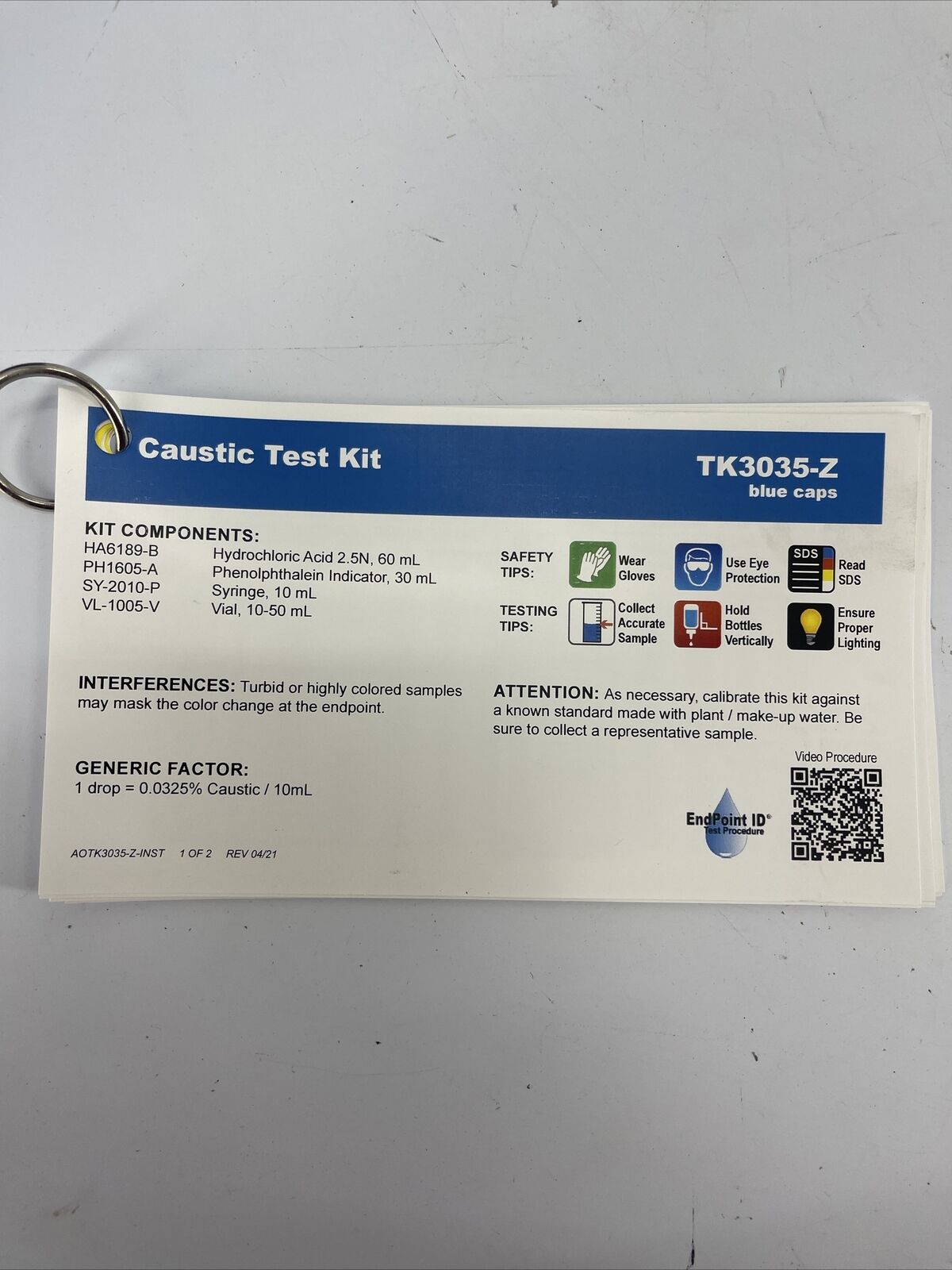 RARE AFCO Mini Combo Kit Caustic Test Kit TK3035-Z