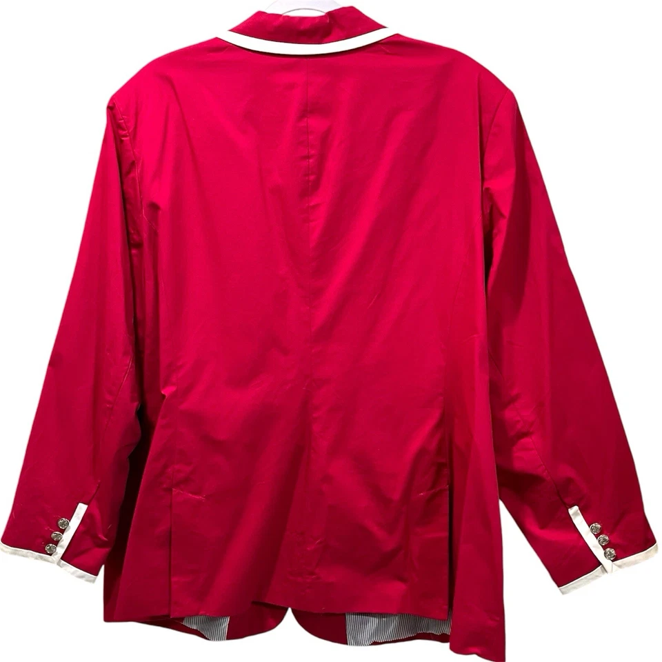 Blazer Jessica London ROSA con Borde Blanco Talla Grande 24 Barbiecore Vintage Foto 4 de 4