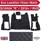 Black & Blue Stitches Eco Leather Floor Mats for RHD for Scania R 2016+ Next Gen