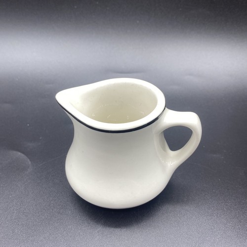 Vintage Homer Laughlin Best China Creamer Restaurant Style White w/ Black Trim - Picture 2 of 11