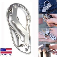Quickdraw Carabiner Clip EDC KEYCHAIN Outdoor Belt Key Holder Organizer Tool NEW