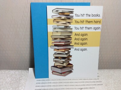 GRADUATION RSVP GREETING CARD New w/Envelope  You hit the books hard..again... 