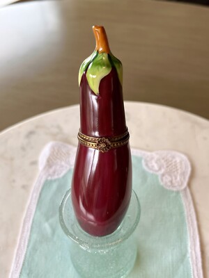 Limoges Trinket Box Eggplant Pepper ~ Authentic Rare Find