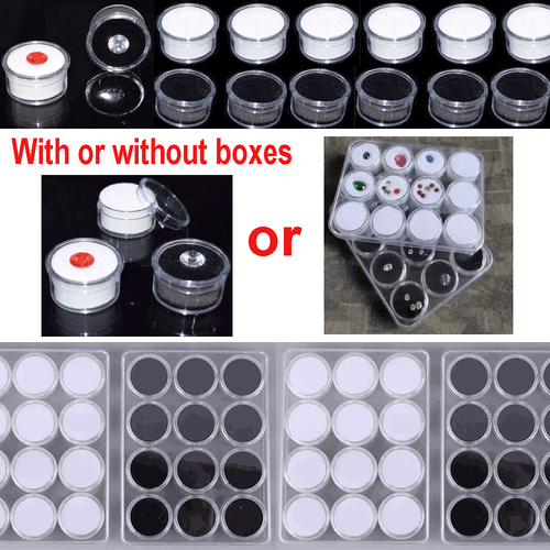 Transparent Gemstone Display Collection Box Jewelry Diamond Container Organizer - Picture 1 of 30