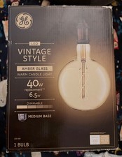 GE LED Vintage Style Bulb G63 Medium Base 40w Amber/dimmable