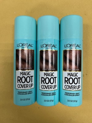 3 New L'Oreal Paris Magic Root Cover Spray Light Brown - 2oz Each Can