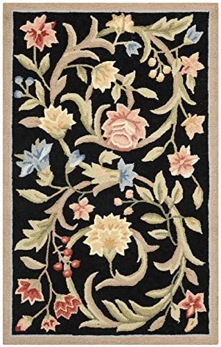  Chelsea Collection Accent Rug - 2'6" x 4', Black, Hand-Hooked French Country  - Image 2 of 4
