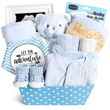 Baby Boy Gift Set: Bear Toys, Rattle, Blanket, Shoes  Keepsake - 0 Months