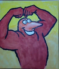 Robert James Wright Comic Book Original Art Muscle Humor Flex Beak Animation 1/1