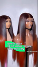 HD Lace Front Human Hair Straight Wig Brown/Auburn Ombre 40in 13*6 — photo 2