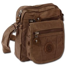 Bag Street Damen Herren Crossover Umhängetasche tasche braun Nylon OTJ215N
