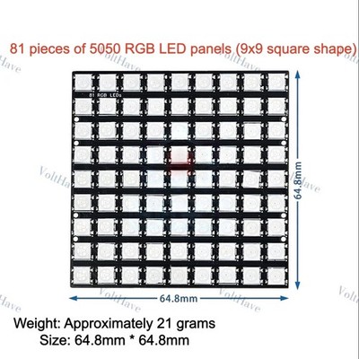 81 Pieces of 5050 RGB LED Panels, 9x9 in Size Good Quality At A Reasonable Price