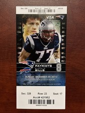 New England Patriots vs Buffalo Bills 12-29-2013 NFL Ticket Stub - Solder