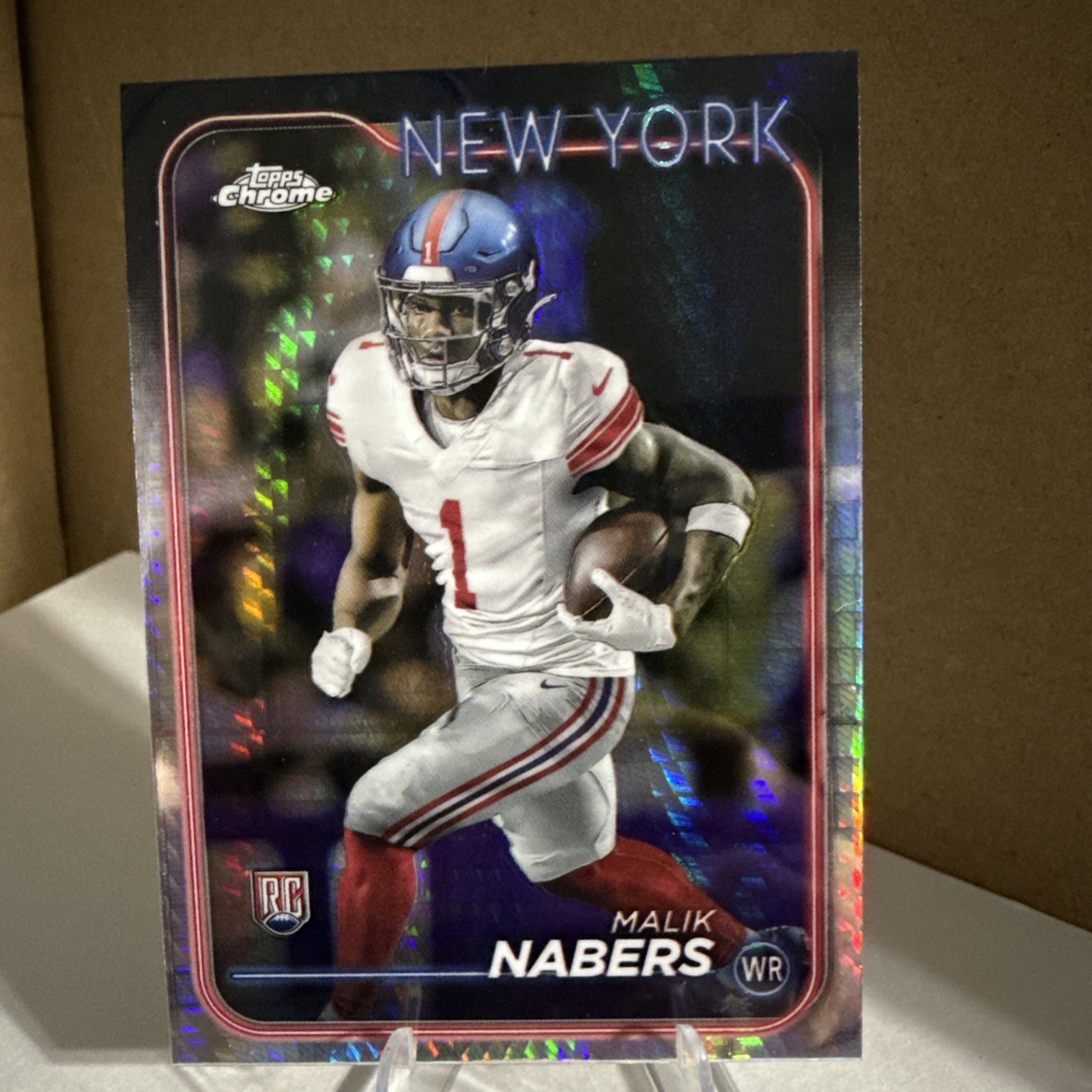 2024 Topps Chrome - Rookies Malik Nabers #205 Prism Refractor (RC)