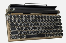 Adventurers Typewriter-Style Retro Mechanical Keyboard LED Wood Color