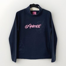 Animal Fleece Sweatshirt Size UK 16 Navy Pink Floral High Neck Pullover Women  s