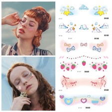 Face Art Powder Blusher Sticker Love Star Set Face Art Makeup Sticker Cute  