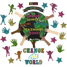 88 Pieces One World Together Classroom Decorations We Can Change The World Cl...
