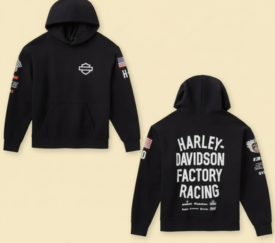 Harley Davidson Factory Racing Team Pullover Hoodie- Inspired