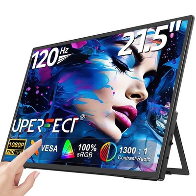 UPERFECT 21.5'' 120Hz Touchscreen 1080P Portable Monitor with/kickstand For Game