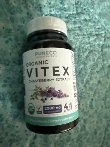 Organic High Strength Chasteberry Supplement Vegan Non-GMO 2 Month Supply Sealed
