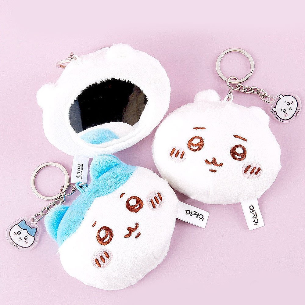 Chiikawa and Hachiware Plush Mirror Keychain Stuffed Animal