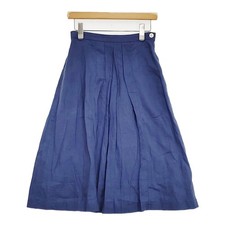MARGARET HOWELL Lightweight Linen Skirt Flare Size 1 skirt blue 6-0324M  