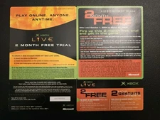 2x Original Xbox Live 2 Month Free Trial Subscription Card Expired