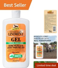 Absorbine Veterinary Liniment Gel 12oz for Horse Muscle  Joint Pain Relief