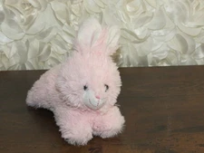 Wal-Mart Hugfun Pink Bunny Rabbit Baby Mini Lying Fluffy Plush Stuffed Toy 7"