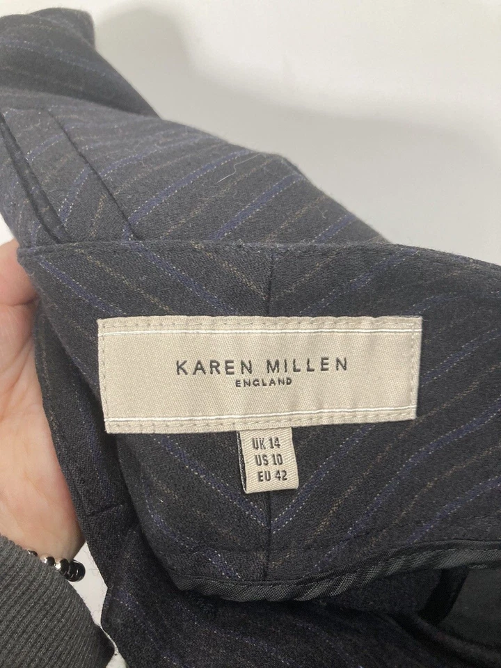 KAREN MILLEN WOOL BLEND Trousers - UK14 W32 L32 - Great Condition - Women’s - Image 2 of 4