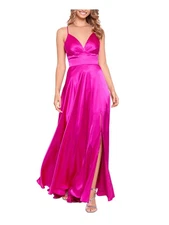 BLONDIE NITES Womens Pink Corset Back Spaghetti Strap Formal Dress 9