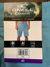 O'Neill Men's Standard Fit 20'' Outseam Board Shorts, Blue , Size 40 NWT