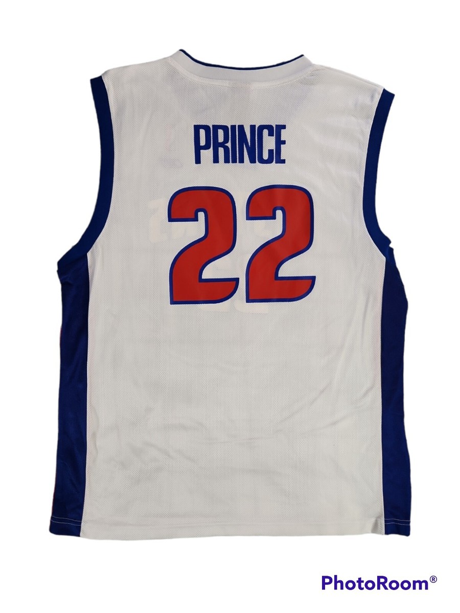 Reebok Detroit Pistons Tayshaun Prince White Jersey Men's Size