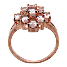 SIGNED STERLING SILVER NATURAL QUARTZ TOPAZ 18MM SZ:7.25 RING 3.8GR 3465