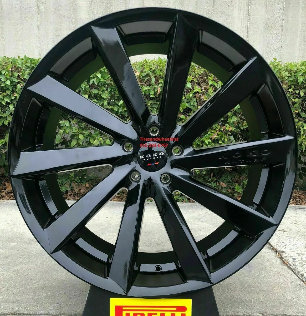 26'' Giovanna Kapan Black Wheels Tires fit Yukon
