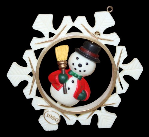 1980 The Ornament Shoppe Spinning Snowman in Snowflake - Picture 2 of 7