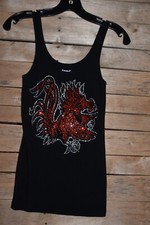 South Carolina Gamecocks rhinestone bling black sleeveless tank size XS