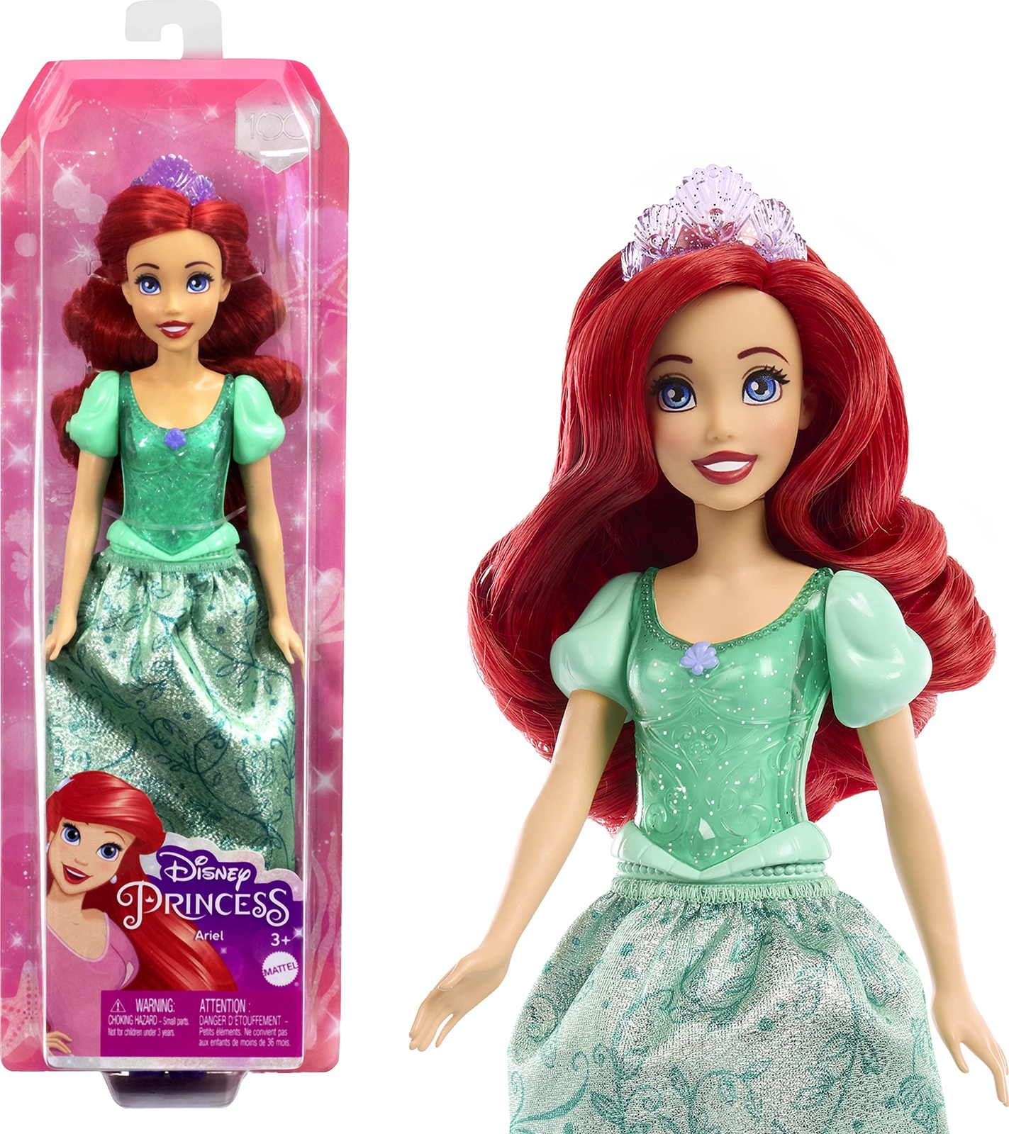 Disney Princess Dolls, New for 2023, Ariel Posable Fashion Doll with Sparkling C
