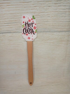 New! ''Hot Cocoa'' Silicon Spatula Kitchen Bake Scraper Winter Christmas Chocolate