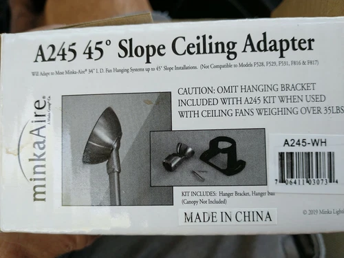 MinkaAire Sloped Ceiling Adapter A245 45degree..(.log) - Picture 3 of 4