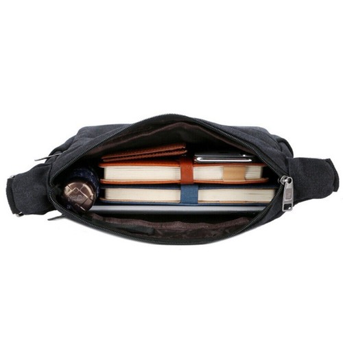 Men Canvas Bag Travel Hiking Cross Body Shoulder Bag Messenger Retro AU - Foto 12 di 18