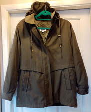 Ladies Winter Hooded Coat Uk 16, Rossetti, Dark Green Zip Up & Removable Hood