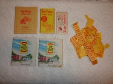 Lot of 5 TOP VALUE  TRADING STAMP  BOOKS and Various Unused Stamps