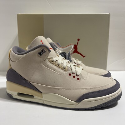 Air Jordan 3 Canvas Muslin University Red Cement Grey DH7139-100 Size 12 13 14​ Jordan 3 Retro Muslin Men main image 3