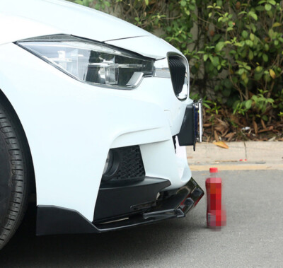 Universal Gloss Black Front Bumper Lip Splitter Spoiler - 3 Piece Body Kit Trim With Mounting Screws