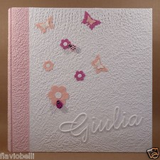 ALBUM FOTOGRAFICO PORTAFOTO PRIMA COMUNIONE DONO NASCITA BATTESIMO NOME FARFALLE