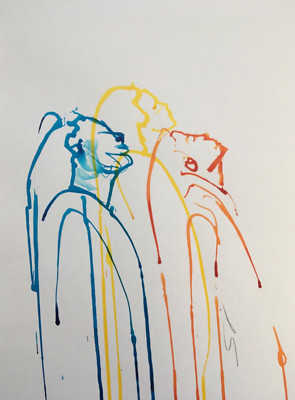 Sommerträume - Original signierte Zeichnung Portrait auf A3 Papier