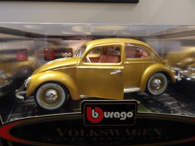 1955 VOLKSWAGEN KAFER - BEETLE   #3361   BURAGO GOLD COLLECTION    1:18 DIE-CAST